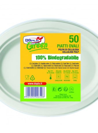 PIATTO OVALE PZ. 50 CELLULOSA ECOKAY