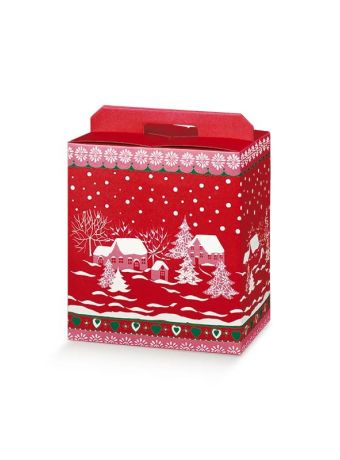 SCATOLA NATALIZIA PANETTONE E BOTTIGLIA